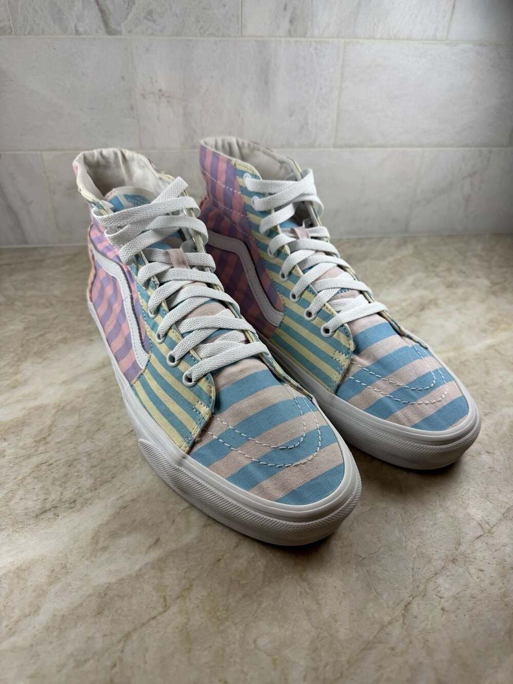 Vans Sk8-Hi Skate Shoe - Women's 13 US Pastel Stripes / Multicolor 721356